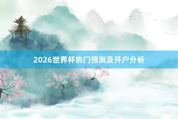2026世界杯热门预测及开户分析
