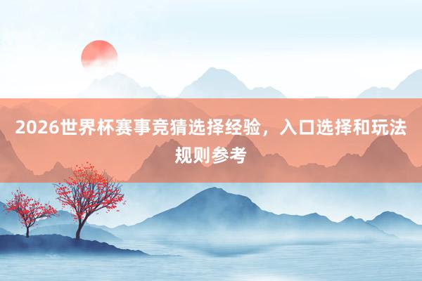 2026世界杯赛事竞猜选择经验，入口选择和玩法规则参考